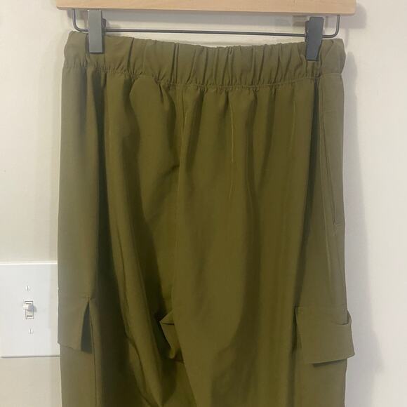 Kensie Olive Green Lightweight Cargo Jogger Pant Pockets Elastic Waist Sz M - Picture 7 of 10